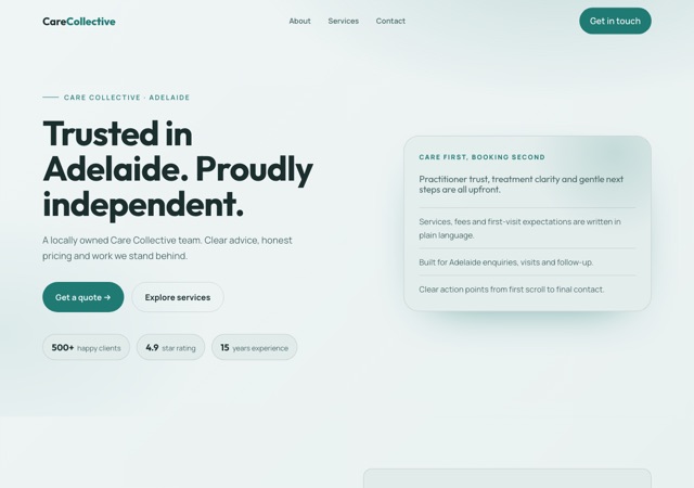 Preview of the allied-health-hub website template