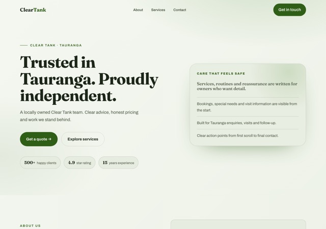 Preview of the aquarium-maintenance website template