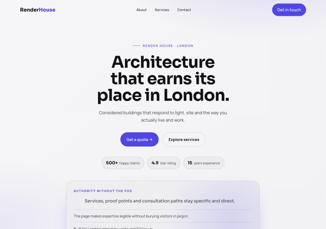 Preview of the architectural-rendering website template