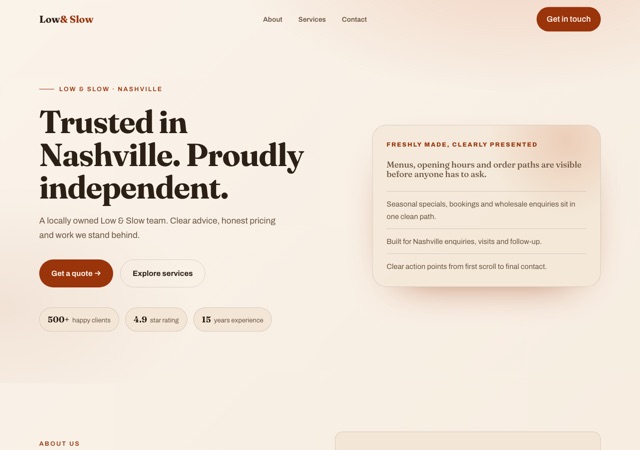 Preview of the bbq website template