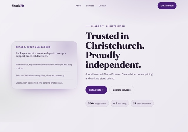Preview of the blind-installation website template