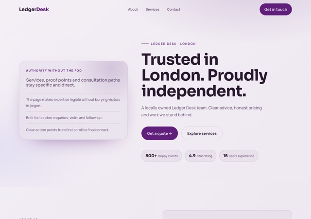 Preview of the bookkeeping-studio website template