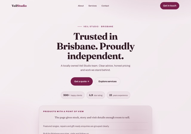 Preview of the bridal-boutique website template