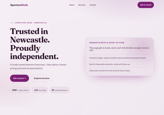 Preview of the camera-store website template