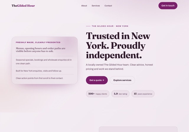 Preview of the cocktail website template