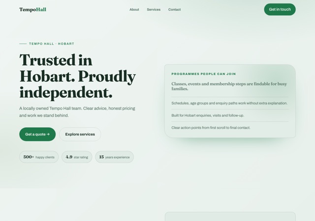 Preview of the dance-academy website template