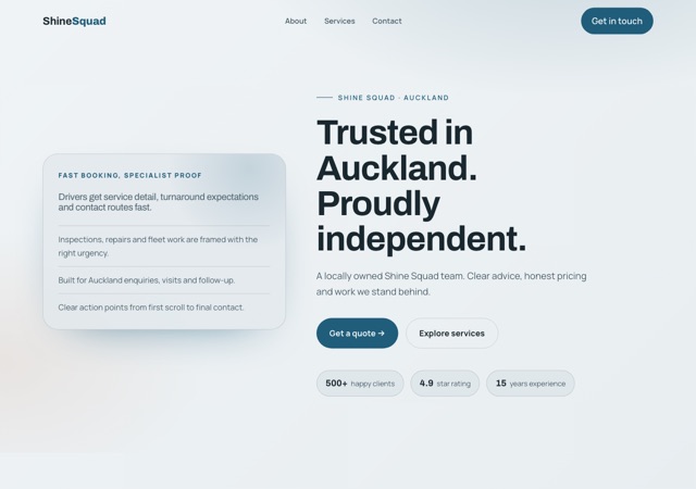 Preview of the detailing website template