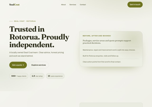 Preview of the driveway-sealing website template
