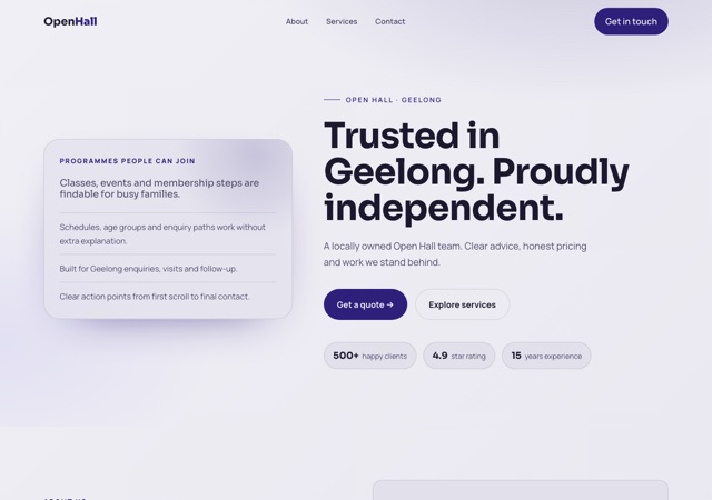 Preview of the faith-community website template