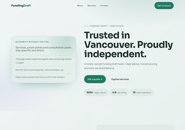 Preview of the grant-writer website template
