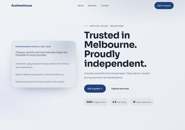 Preview of the local-museum website template