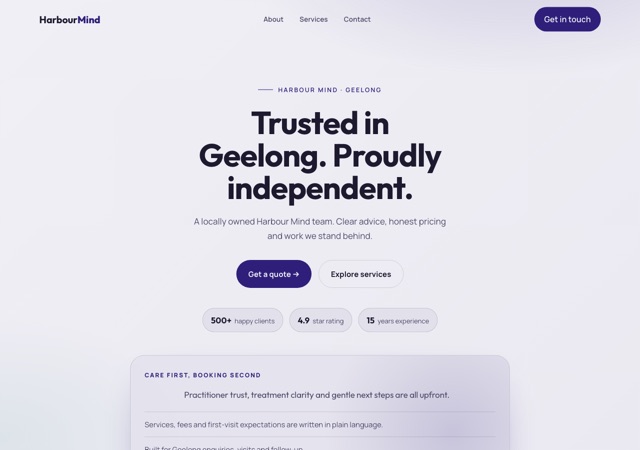 Preview of the mental-health-counselling website template
