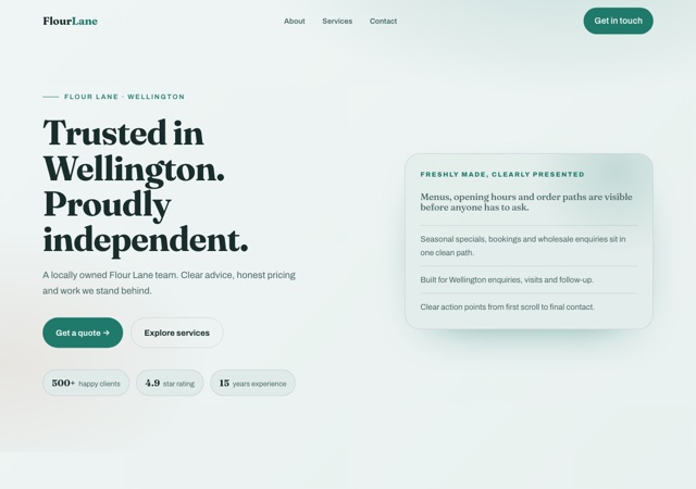 Preview of the pasta-bar website template