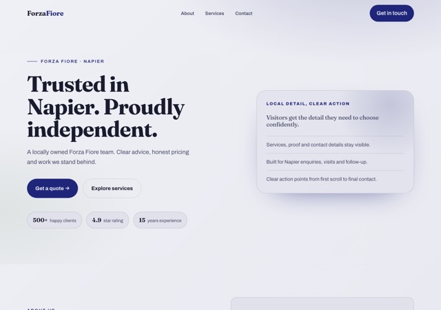 Preview of the pizzeria website template