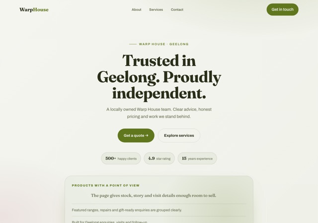 Preview of the rug-gallery website template