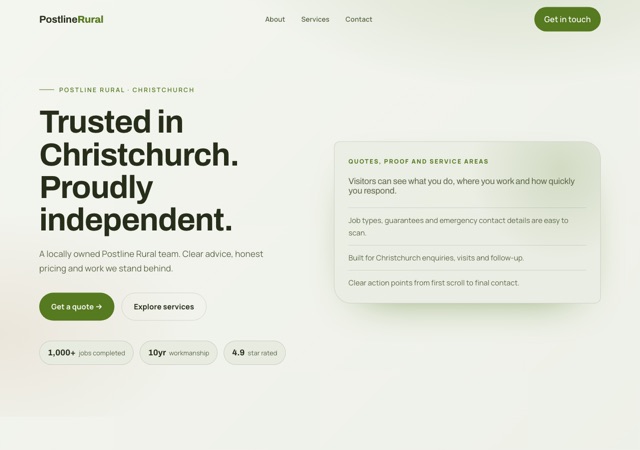 Preview of the rural-fencing website template