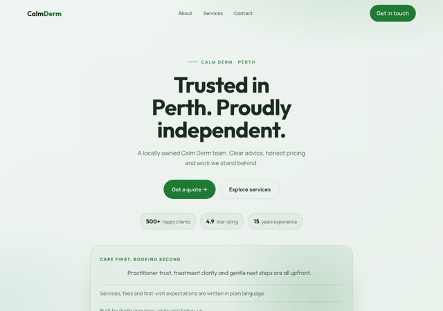 Preview of the skin-clinic website template