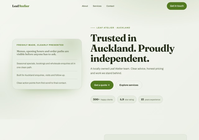 Preview of the tea-blender website template