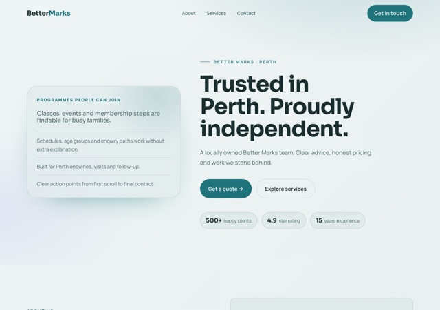 Preview of the tutoring-centre website template