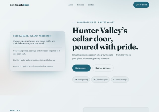 Preview of the wineryau website template